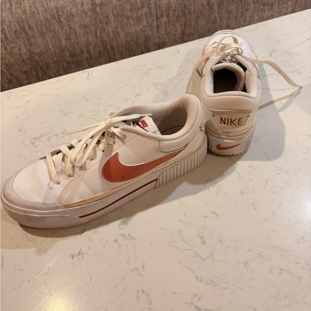 Nike White and Orange Sneakers